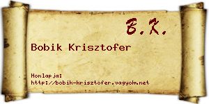 Bobik Krisztofer névjegykártya