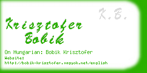 krisztofer bobik business card